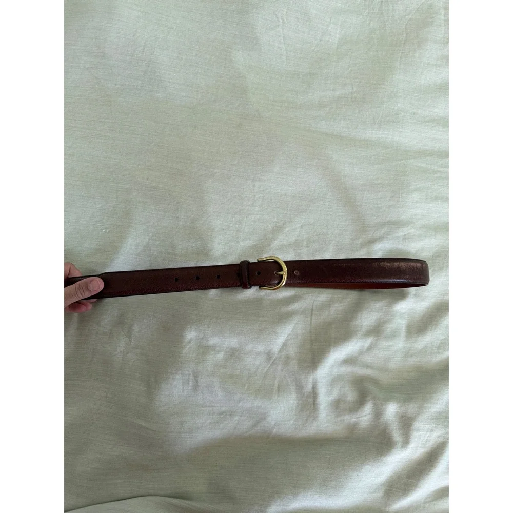 Vintage Coach 3701 Brown Leather Belt Size 44 Brass Buckle Made England
